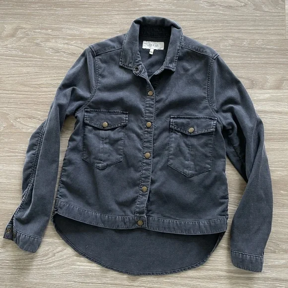 THE GREAT Women’s Shirt Jacket in Washed Black Sz 1 EUC - Picture 6 of 13